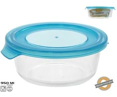 Apvali stiklinė pietų dėžutė 950 ml, 7 x 19,2 x 17,6 cm, KITCHEN&amp;GO