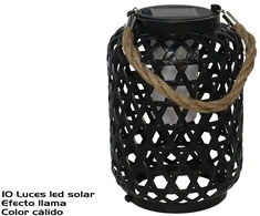 Saulės žibintas, 10 LED, juodas, 15.00 x 15.00 x 21.50, GARDEN ENJOY