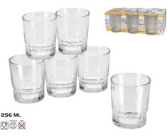 6 stiklo vandens stiklinių rinkinys 256 ml, 9 × 8 × 8 cm, KITCHEN&amp;GO
