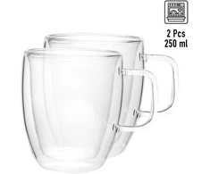 2 dvigubų sienelių stiklo puodelių rinkinys 250 ml, 9000, Kamille