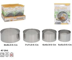 4 vnt. serviravimo formų rinkinys 3,5 x 8 x 8 cm, KITCHEN&amp;GO