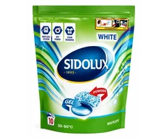 SIDOLUX Baltas skalbimo kapsulės baltiems audiniams, 10 vnt. Dėžėje 12 pakuočių.