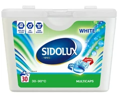 SIDOLUX MULTICAPS skalbimo kapsulės baltiems audiniams, 30 vnt. Dėžėje 16 pakuočių.