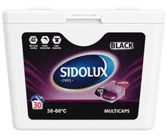 SIDOLUX MULTICAPS skalbimo kapsulės juodiems audiniams, 30 vnt. Dėžėje 16 pakuočių.