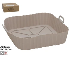 Silikona cepamā forma oro friterim, 20,5x20,5x6,5 cm, pilka, KITCHEN&amp;GO