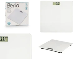 Skaitmeninės svarstyklės, baltos, 2×AAA, maks. svoris 150 kg, 10764, Berilo