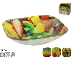 Kvadratinis stiklinis dubuo, 3 dizainai, 4 x 15 x 15 cm, KITCHEN&amp;GO