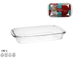 Stačiakampė stiklinė kepimo forma 1,6 l, 5 x 30 x 18 cm, MARINEX. Pagaminta Brazilijoje