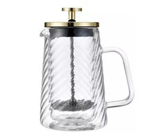 Stūmoklinis kavos/arbatos virimo aparatas, stiklinis, 0,35 l, Klausberg, KB 7765