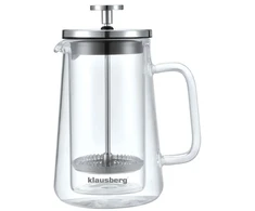 Stūmoklinis kavos/arbatos virimo aparatas, stiklinis, 0,35L Klausberg KB 7684