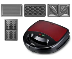 Sumuštinių keptuvas Sumuštinių keptuvė su 4 plokštelėmis vienoje BROCK SSM 6004 RD, 750 W
