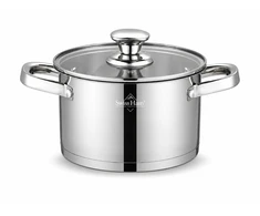 Swiss Haus SH-EC18 18 cm Stainless Steel Puodas with Glass Lid