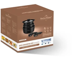 Swiss Haus SH-GCSP6B 6-Piece Prikaistuvis Set, 16/18/20 cm, Juodas
