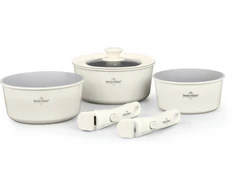 Swiss Haus SH-GCSP6C 6-Piece Prikaistuvis Set with Detachable Handles, Shiny Kreminis