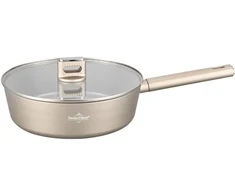 Swiss Haus SH-SCDF28CH Deep Frying Pan with Glass Lid, 28 cm, 4.4 L, Champagne