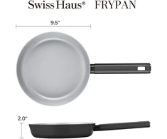 Swiss Haus SH-SCFP20B 20 cm Pressed Aliuminio Frying Pan with Ceramic Coating, Juodas