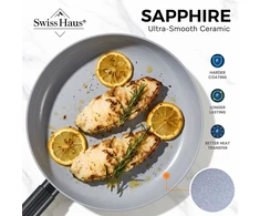 Swiss Haus SH-SCFP28B 28 cm presuoto aliuminio keptuvė su keramine danga, juoda