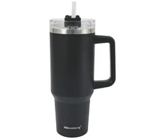 Termospuodelis su šiaudeliu, juodas, 1100 ml, nerūdijančio plieno, Klausberg, KB 7942. 1100 ml talpa