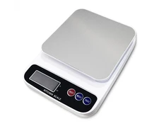 Virtuvinės svarstyklės Virtuves svarstyklės Rosberg R51651P 5kg. 2xAAA batarejas iekļautas LED displejs balts ar melnu 55R51651PW ()