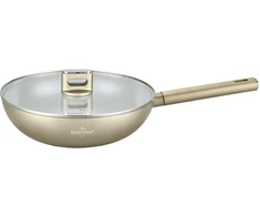 Wok Pan with Glass Lid, 30 cm, 4.4 L, Champagne