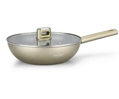 Wok Pan with Glass Lid, 30 cm, 4.4 L, Champagne