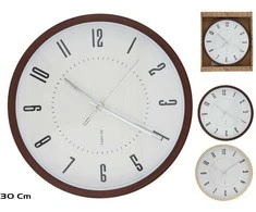 Medžio efekto sieninis laikrodis 30 cm, 2 rūšių, 30 x 30 x 4,5 cm, DECORLIFE