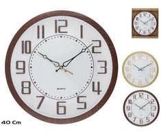 Medžio efekto sieninis laikrodis 40 cm, 2 rūšių, 40 x 40 x 3 cm, DECORLIFE