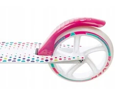 Aliuminis paspirtukas RAVEN DOTS Baltas su dideliais 20 cm. ratais Handbrake