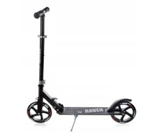 Aliuminis paspirtukas RAVEN STRAIGHT Juodas su dideliais 20 cm. ratais