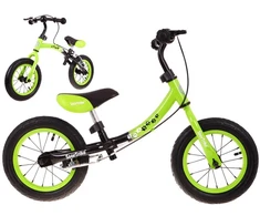 Balansinis dviratukas žalias Sport Trike su stabdžiais ir pripučiamais ratais