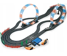 Elektrinė lenktynių trasa 600 cm, 2 automobiliai, šviečiančios kilpos, 1:43