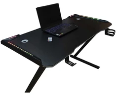 Fotelis Kompiuterio stalas Gaming RGB KX2639 (120x60 cm, Juodas)