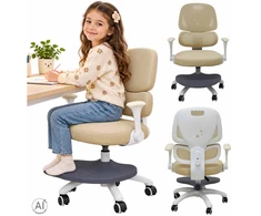 Vaikiška stalo kėdė, ergonomiška, pasukama, reguliuojamo aukščio, smėlio spalvos