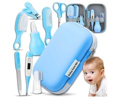 Kūdikių priežiūros rinkinys Baby Care kit su dėklu mėlynos spalvos