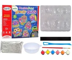 Lean Toys Kūrybinis rinkinys pelėdų magnetams su fluorescenciniais dažais