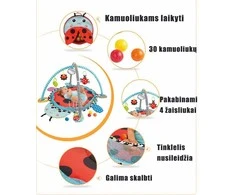 Lean Toys Žaidimų kilimėlis Konig Kids su baseinu ir kamuoliukais