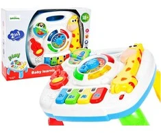 Interaktyvus edukacinis stalas Lean Toys su judančiu laikrodžiu, 24,5x22,5x16 cm