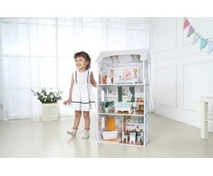 Alisos lėlių namelis 3 aukštų 4 kambarių 9 baldų komplektas ECOTOYS