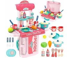 Mini virtuvėlė su lagaminu ir priedais 3in1