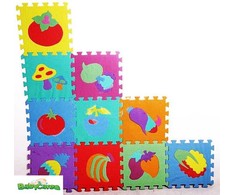 Minkštas Edukacinis Kilimėlis - Dėlionė (Puzzle) Vaisiai ir daržovės