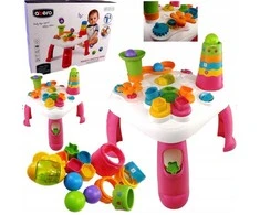 Lean Toys Interaktyvus žaidimų stalas LeanToys su kaladėlėmis, 40x40x51 cm