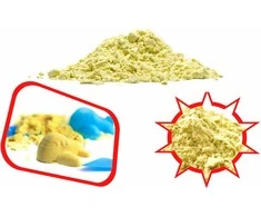 Kinetinis smėlis maišelyje 1kg, Geltonos spalvos