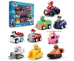 PAW Patrulių rinkinys iš 9 automobilių su figūrėlėmis