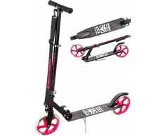 Aliuminis paspirtukas RAVEN STRAIGHT Juodas/Rožinis su dideliais 20 cm. ratais