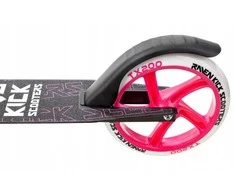 Aliuminis paspirtukas RAVEN STRAIGHT Juodas/Rožinis su dideliais 20 cm. ratais