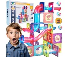 Šviečiantis Magnetinis lavinamasis konstruktorius Light Magnetic, 83 dalių