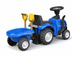 Vaikiškas traktorius su priekaba ir priedais New Holland , geltonas