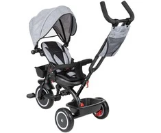 Vaikiškas triratukas Funfit Kids Zippy, Pilkas