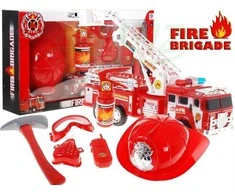 Lean Toys Ugniagesių rinkinys ugniagesių šalmo gesintuvas