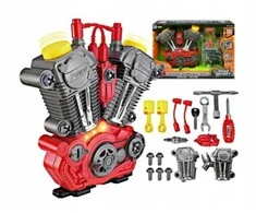 Didelis mechaninis variklis su priedais Lean Toys